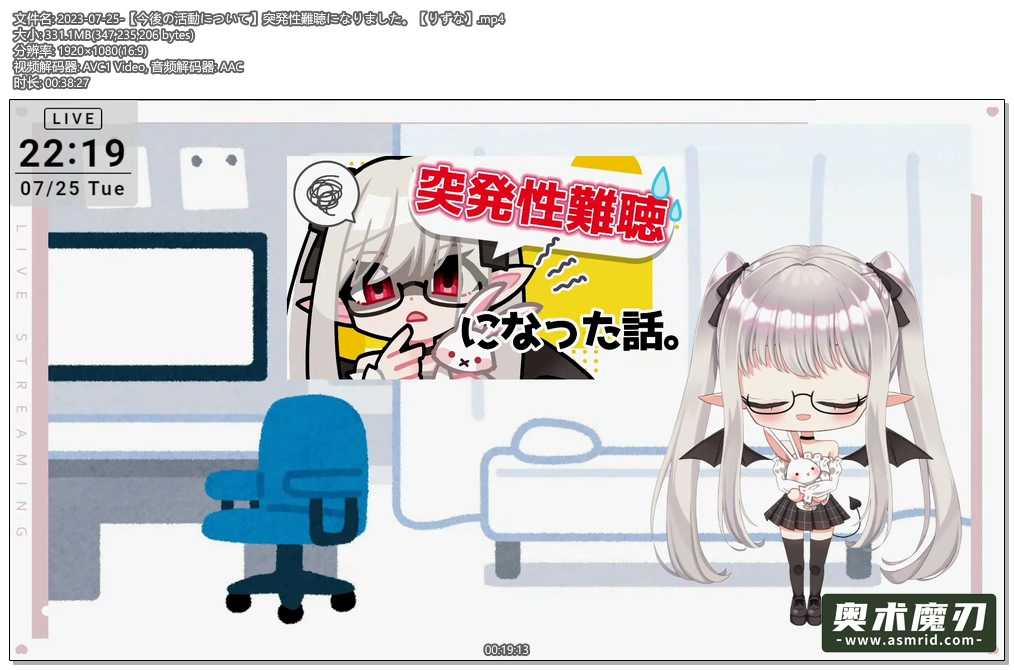   【关于今后的活动】我患上了突发性耳聋 | りずな助眠548,作者:奥术魔刃精选,帖子ID:994