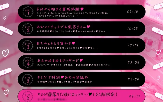 RJ01445887 【サービス有】裏垢女子あむちゃんとホテルで密会♡生ASMRで耳も体も骨抜きにされちゃう～～～